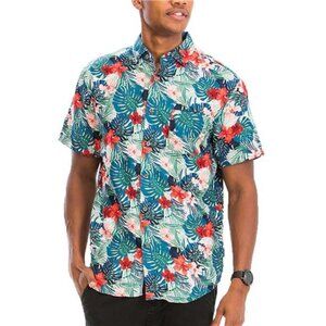 ✨NWT WEIV Men's‎ Full Size Hawaiian Print Button Down Shirt Plus Size